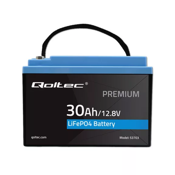 Qoltec LiFePO4 lítium-vas-foszfát akkumulátor | 12.8V | 30Ah | 384Wh | BMS Qoltec LiFePO4 lítium-vas-foszfát akkumulátor | 12.8V | 30Ah | 384Wh | BMS