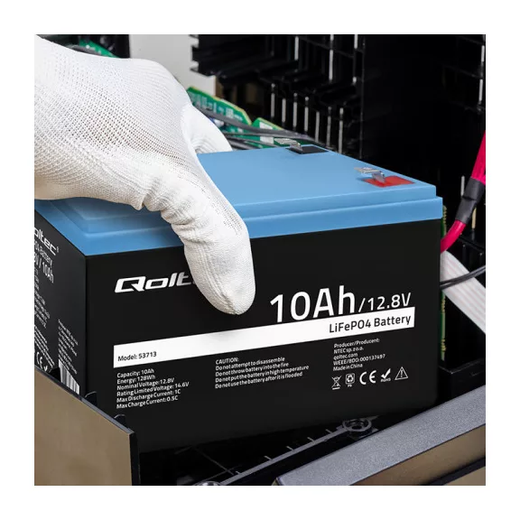 Qoltec LiFePO4 lítium-vas-foszfát akkumulátor | 12.8V | 10Ah | 128Wh | BMS Qoltec LiFePO4 lítium-vas-foszfát akkumulátor | 12.8V | 10Ah | 128Wh | BMS