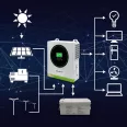   Qoltec szigetüzemű hibrid napelemes inverter | 3500W | 100A | 24V | MPPT | AGM GEL LiFePO4 | Szinusz | opcionális Wi‑Fi | teljesítménytényező: 1.0