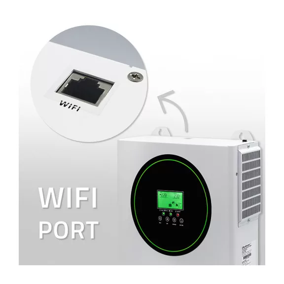 Qoltec szigetüzemű hibrid napelemes inverter | 3500W | 100A | 24V | MPPT | AGM GEL LiFePO4 | Szinusz | opcionális Wi‑Fi | teljesítménytényező: 1.0 Qoltec szigetüzemű hibrid napelemes inverter | 3500W | 100A | 24V | MPPT | AGM GEL LiFePO4 | Szinusz | opcionális Wi‑Fi | teljesítménytényező: 1.0
