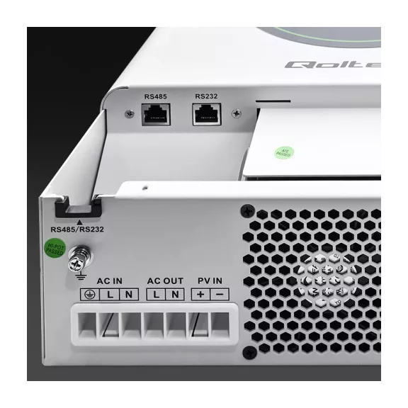 Qoltec Hybrid Solar Inverter Off-Grid 3500W | 100A | 24V | MPPT | BMS | AGM GEL LiFePO4 | Wi-Fi opció | Szinuszos | Teljesítménytényező: 1.0 Qoltec Hybrid Solar Inverter Off-Grid 3500W | 100A | 24V | MPPT | BMS | AGM GEL LiFePO4 | Wi-Fi opció | Szinuszos | Teljesítménytényező: 1.0