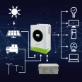   Qoltec hibrid, hálózaton kívüli napelemes inverter | 6200W | 120A | 48V | MPPT | BMS | AGM GEL LiFePO4 | Wi-Fi opció | szinuszos | teljesítménytényező: 1.0