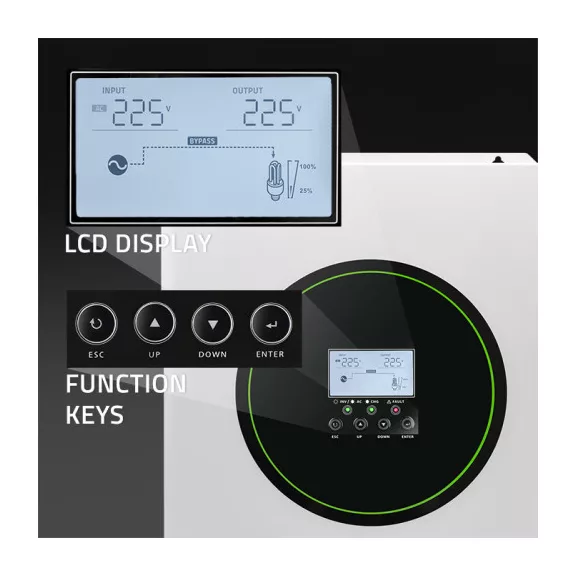 Qoltec hibrid, hálózaton kívüli napelemes inverter | 6200W | 120A | 48V | MPPT | BMS | AGM GEL LiFePO4 | Wi-Fi opció | szinuszos | teljesítménytényező: 1.0 Qoltec hibrid, hálózaton kívüli napelemes inverter | 6200W | 120A | 48V | MPPT | BMS | AGM GEL LiFePO4 | Wi-Fi opció | szinuszos | teljesítménytényező: 1.0