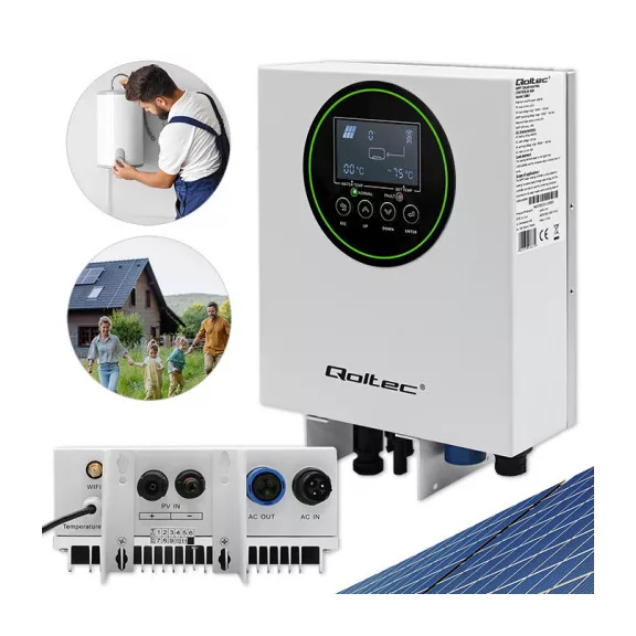 Qoltec napelemes inverter vízmelegítéshez ECO Solar Boost | MPPT | BYPASS | LCD | 3kW/4kW | Wi-fi Qoltec napelemes inverter vízmelegítéshez ECO Solar Boost | MPPT | BYPASS | LCD | 3kW/4kW | Wi-fi