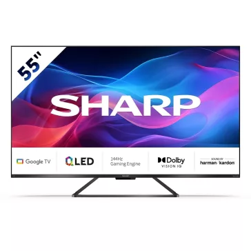   SHARP 55GR8265E 139cm-es 4K UHD 144Hz QLED Google TV harman/kardon hangszórókkal