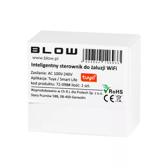 BLOW Tuya WiFi intelligens redőny- és zsaluvezérlő modul – 5A, Smart Life