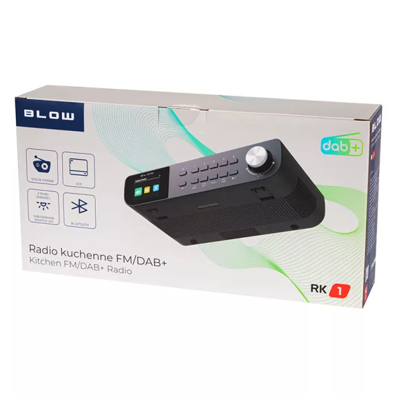 BLOW RK1 konyhai rádió FM/DAB+ Bluetooth kapcsolattal fekete BLOW RK1 konyhai rádió FM/DAB+ Bluetooth kapcsolattal fekete