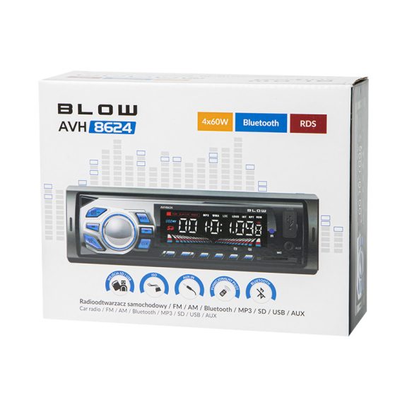BLOW AVH-8624 RDS MP3/USB/microSD/Bluetooth FM/AM autórádió - zoppo.hu
