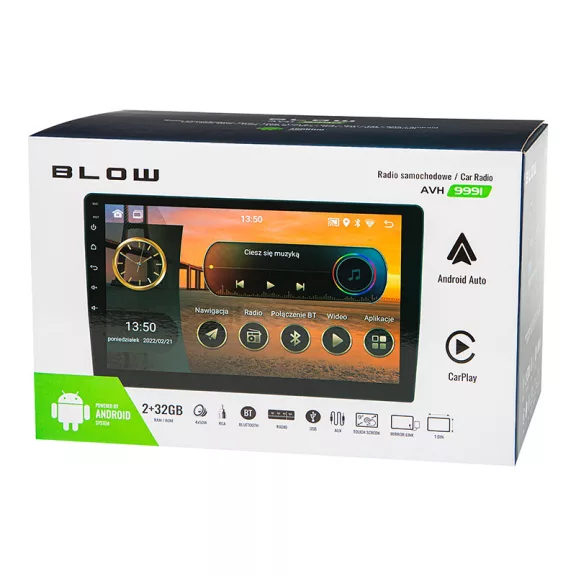BLOW AVH-9991 1DIN 9" Android/WiFi/GPS/CarPlay autórádió - zoppo.hu
