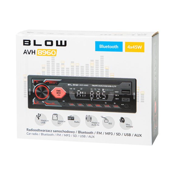 BLOW AVH-8960 RDS MP3/USB/microSD/Bluetooth + USB-C autórádió - zoppo.hu