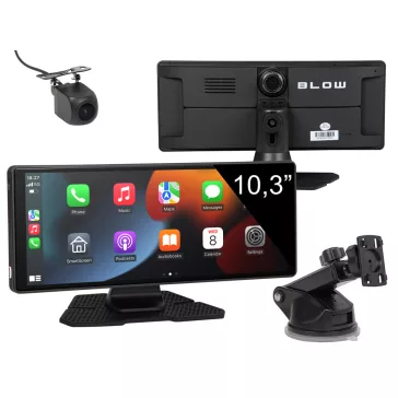 BLOW CarPlay 5.0 vezeték nélküli multimédiás állomás 10,26" kijelzővel, menetrögzítővel és tolatókamerával - zoppo.hu