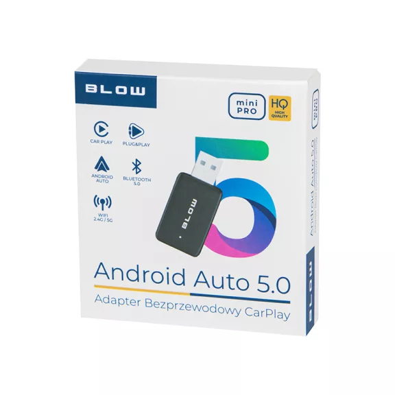 BLOW Car Connect MINI PRO CarPlay/Android Auto 5.0 vezeték nélküli adapter autórádióhoz