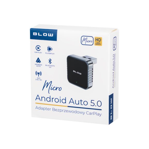 BLOW MICRO CarPlay/Android Auto 5.0 univerzális vezeték nélküli adapter Bluetooth 5.0 WiFi autórádió - zoppo.hu
