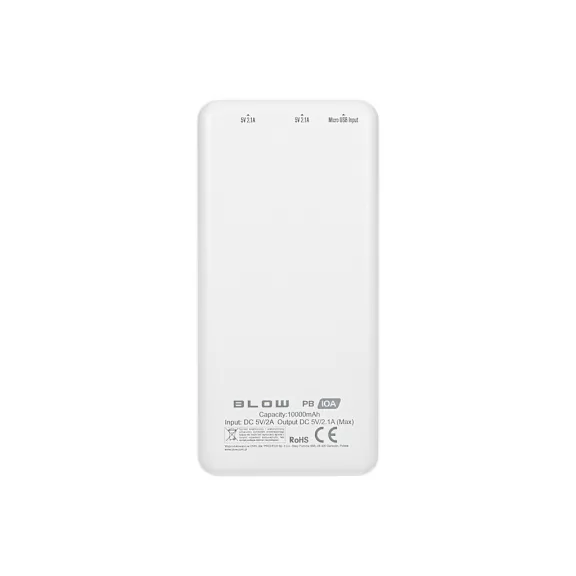 BLOW PB10A 10000 mAh powerbank fehér - zoppo.hu BLOW PB10A 10000 mAh powerbank fehér - zoppo.hu