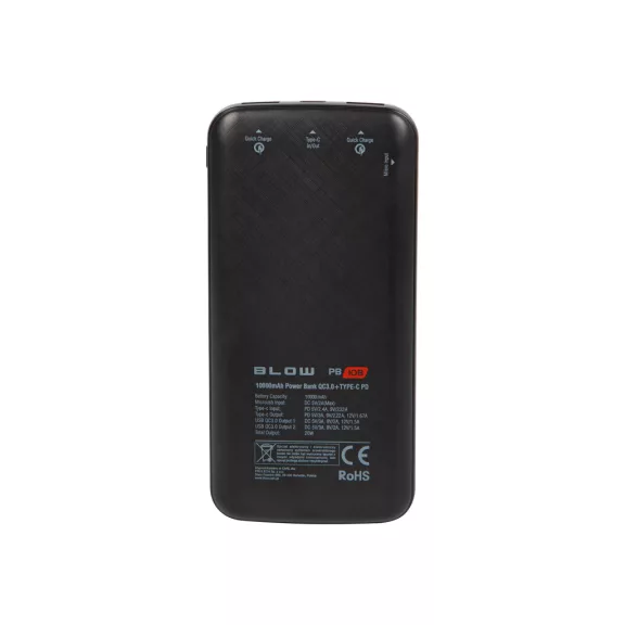 BLOW PB10B 10000 mAh QC/PD 22,5 W powerbank fekete - zoppo.hu BLOW PB10B 10000 mAh QC/PD 22,5 W powerbank fekete - zoppo.hu