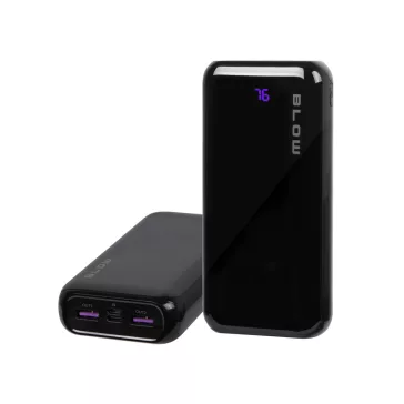 BLOW PB20F 20000 mAh PD/QC 22,5 W powerbank fekete - zoppo.hu