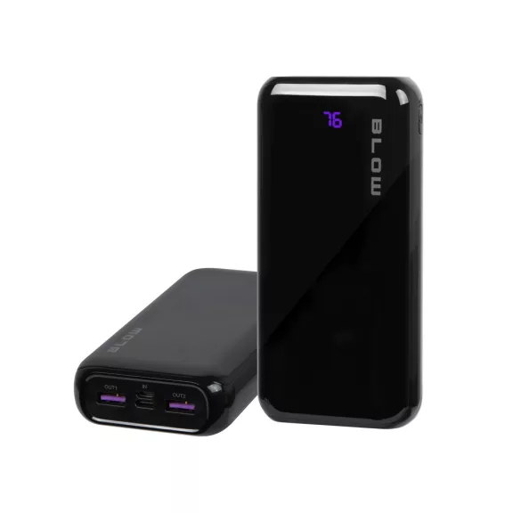 BLOW PB20F 20000 mAh PD/QC 22,5 W powerbank fekete - zoppo.hu BLOW PB20F 20000 mAh PD/QC 22,5 W powerbank fekete - zoppo.hu