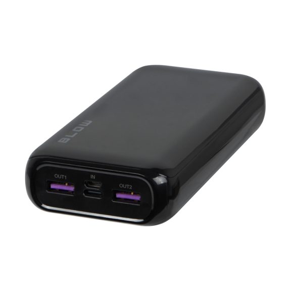 BLOW PB20F 20000 mAh PD/QC 22,5 W powerbank fekete - zoppo.hu