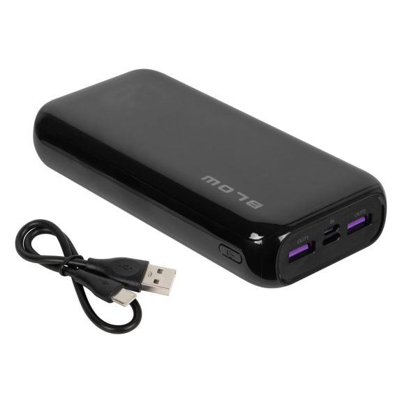 BLOW PB20F 20000 mAh PD/QC 22,5 W powerbank fekete - zoppo.hu
