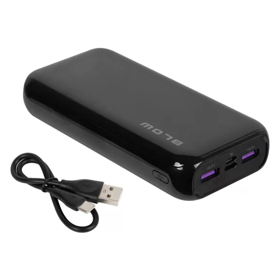 BLOW PB20F 20000 mAh PD/QC 22,5 W powerbank fekete - zoppo.hu BLOW PB20F 20000 mAh PD/QC 22,5 W powerbank fekete - zoppo.hu