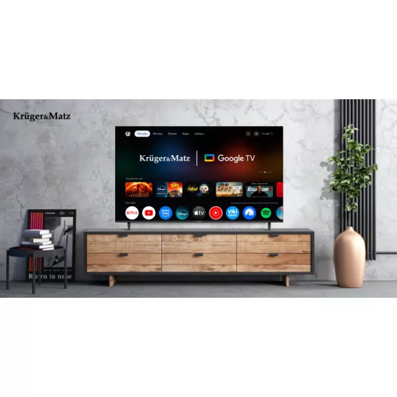 Kruger&Matz 65" UHD Google TV 5.0 DVB-T2/T/C H.265 HEVC televízió
