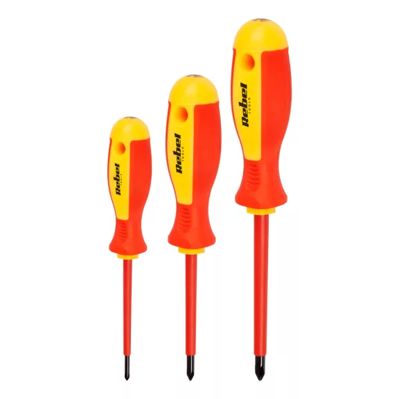 Rebel Tools szigetelt csavarhúzó készlet 1000 V – 7 részes (RB-1101) Rebel Tools szigetelt csavarhúzó készlet 1000 V – 7 részes (RB-1101)