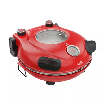   Teesa Supreme+ pizzasütő kemence 1300 W, 31 cm pizzakő, dupla fűtőelem, betekintő ablak – TSA3238
