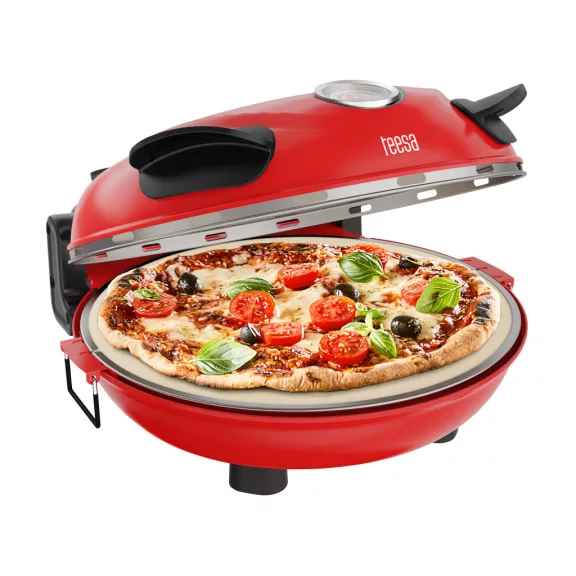 Teesa Supreme+ pizzasütő kemence 1300 W, 31 cm pizzakő, dupla fűtőelem, betekintő ablak – TSA3238 Teesa Supreme+ pizzasütő kemence 1300 W, 31 cm pizzakő, dupla fűtőelem, betekintő ablak – TSA3238
