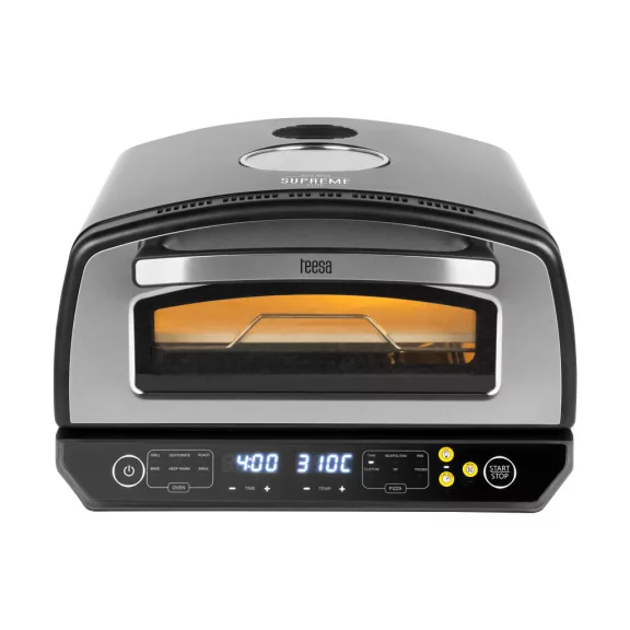 Teesa SUPREME ELITE pizzasütő kemence 2200 W, 450 °C, 33 cm pizzakő, LED kijelző, 12 automata program – TSA3240 Teesa SUPREME ELITE pizzasütő kemence 2200 W, 450 °C, 33 cm pizzakő, LED kijelző, 12 automata program – TSA3240