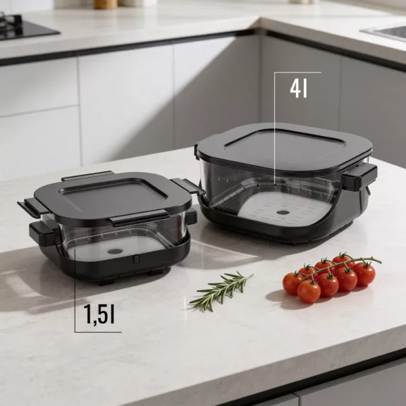 TEESA GLASS AIR FRYER 4L, 1,5 L, 1500W olaj nélküli fritőz TEESA GLASS AIR FRYER 4L, 1,5 L, 1500W olaj nélküli fritőz
