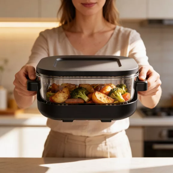 TEESA GLASS AIR FRYER 4L, 1,5 L, 1500W olaj nélküli fritőz TEESA GLASS AIR FRYER 4L, 1,5 L, 1500W olaj nélküli fritőz