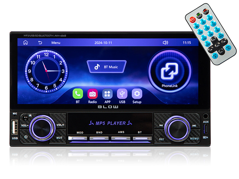 BLOW AVH-686B RDS MP3/USB/microSD/Bluetooth autórádió